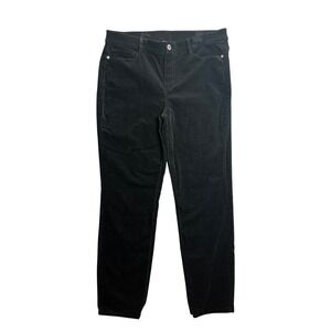 J Jill Corduroy‎ Pants Women Size M Black Straight Leg High Rise Pull On Casual